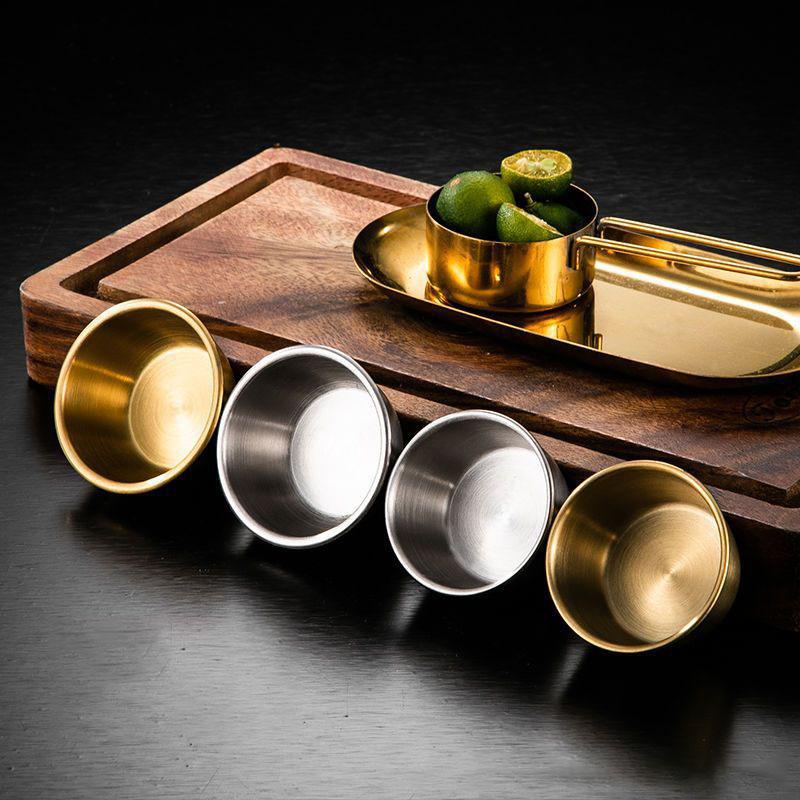 304 Stainless Steel Sauce Dish Bowl Round Tomato Sauce Dispenser Mini Plate oil Container BBQ Tableware Table Service