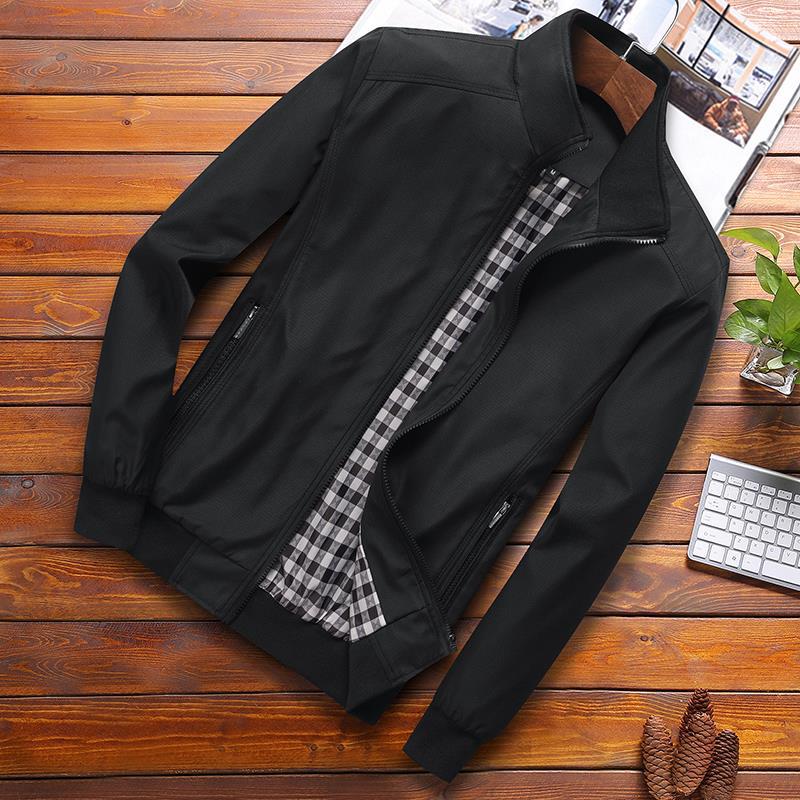 Men's Jacket Spring and Autumn Autumn and Winter New Korean Version Trend Middle-aged and Elderly Large-size Stand-up Jacket Men's Clothing