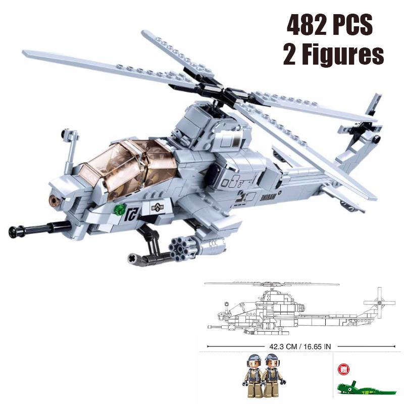 Military Carrier Aircraft Gunship Eagle Stealth Fighter Building Block Sets Classic War Airplane Bricks Kid Educational Toy