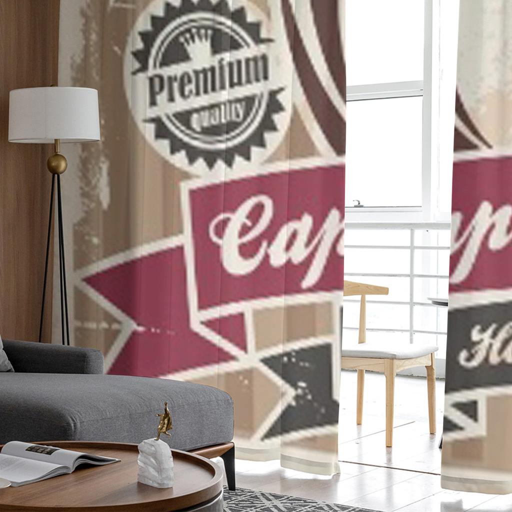 Vintage Cappuccino Poster Coffee Cup On Old Paper Sheer Curtains for Living Room Tulle Window Curtain Bedroom Kitchen Drapes