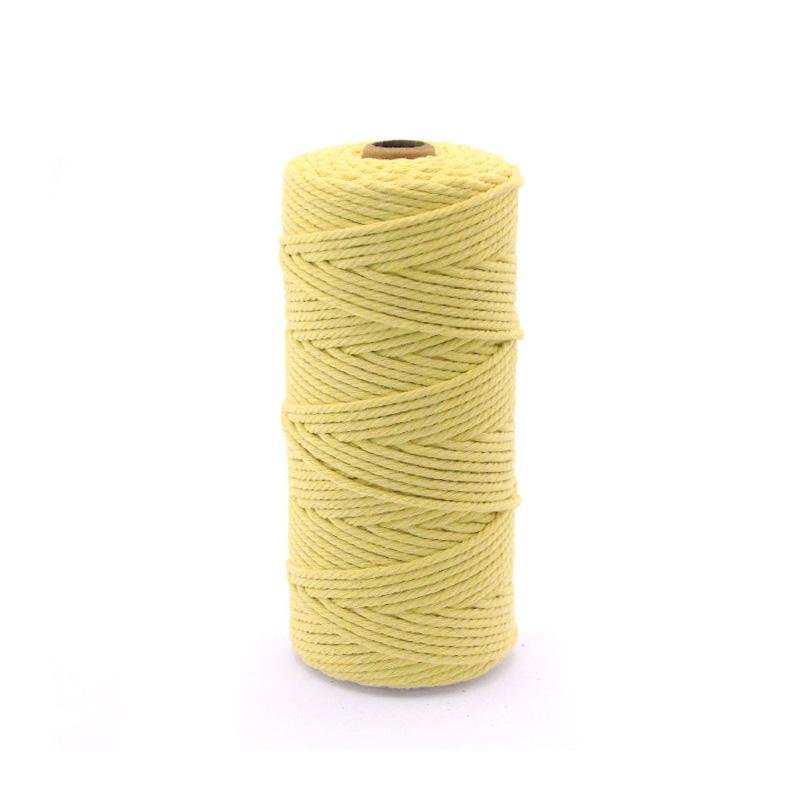100M/Rouleau Fourniture Décoration Maison Corde Coton Macramé Colorée Tricotée à la Main 3mm Projets DIY Emballage Cadeau Naturel