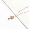 Purple Gold Chopin Hollow Flower Transfer Bead Necklace Simple Temperament Design Rose Gold Plated Chain