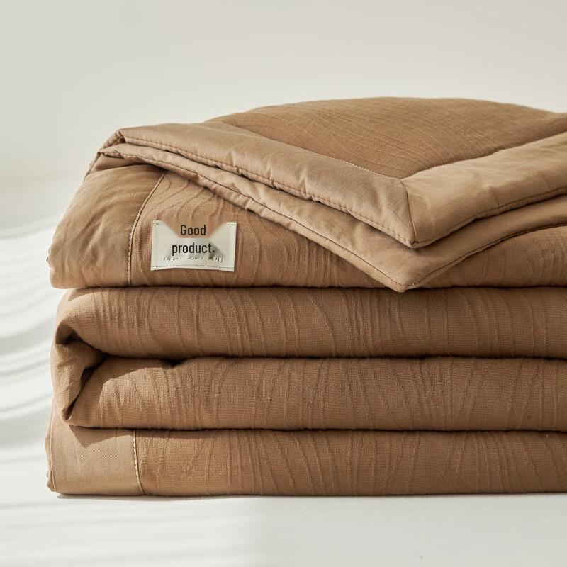 Washed Cotton Curved Stripe Summer Quilt