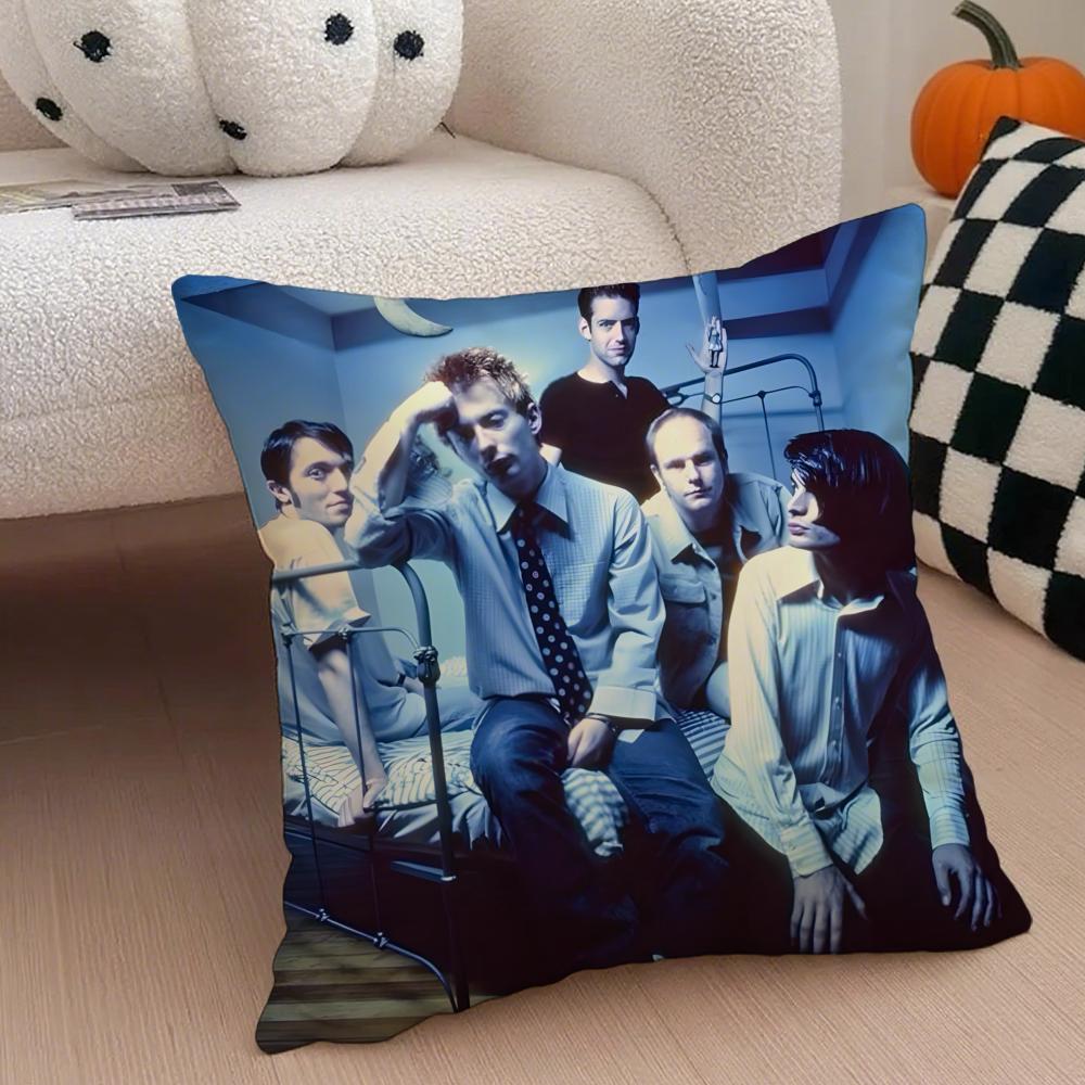 Experimental British Band RRadiohead Cushion Cover Throw Pillow Cover Hidden Button Durable Polyester Chair Cushion