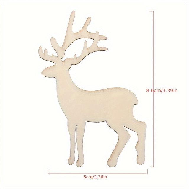 10Pcs Wooden Elk Decor Christmas Tree Hanging Reindeer Hanging Card Vivid Christmas Decorations Festival Decor Party Supplies