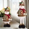 Retractable Christmas Decorative Dolls Set Reindeer Snowman Santa Claus Standing Ornaments Merry Christmas Home Party Decor