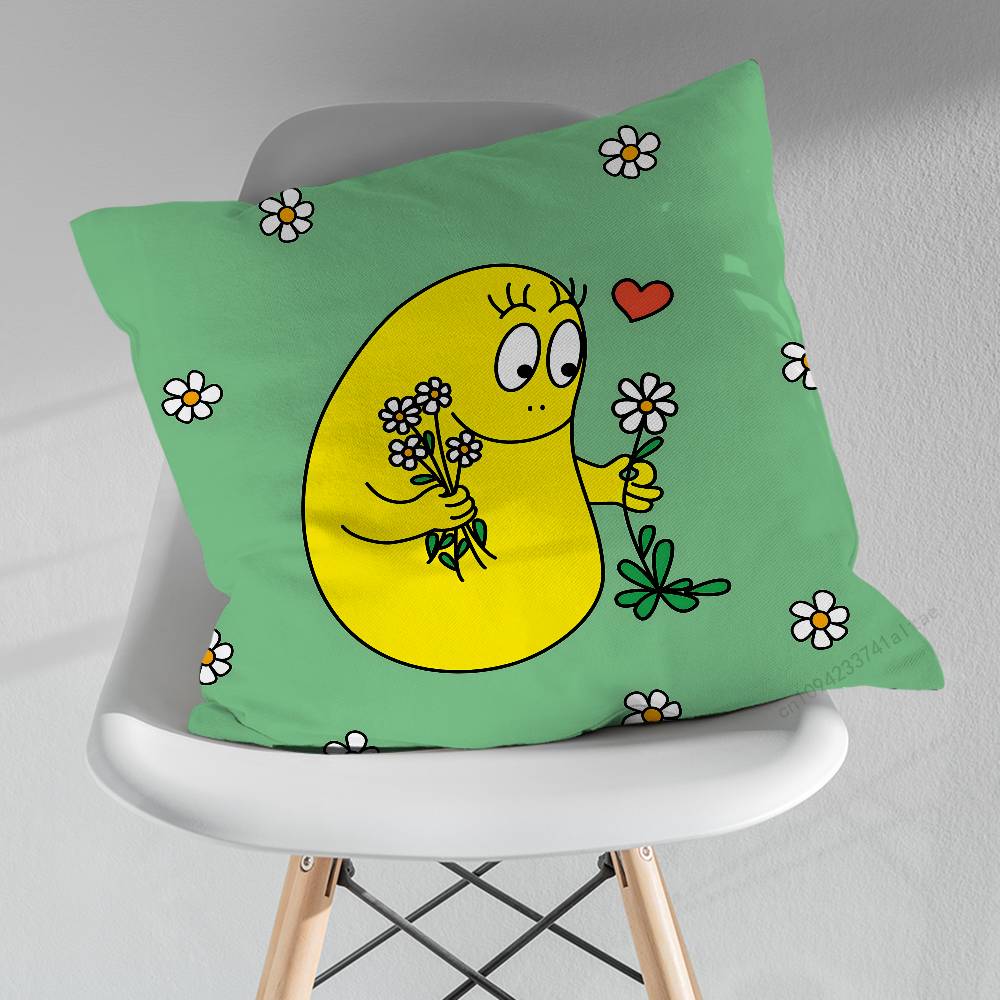 France BBarbapapa Art Throw Pillow Case Living Room Sofa Cushion Cover For Home Bedroom Decoration Protector