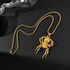 Personalized Hip-hop Necklace Men's Stainless Steel Domineering Retro Punk Style Spider Pendant Titanium Accessory