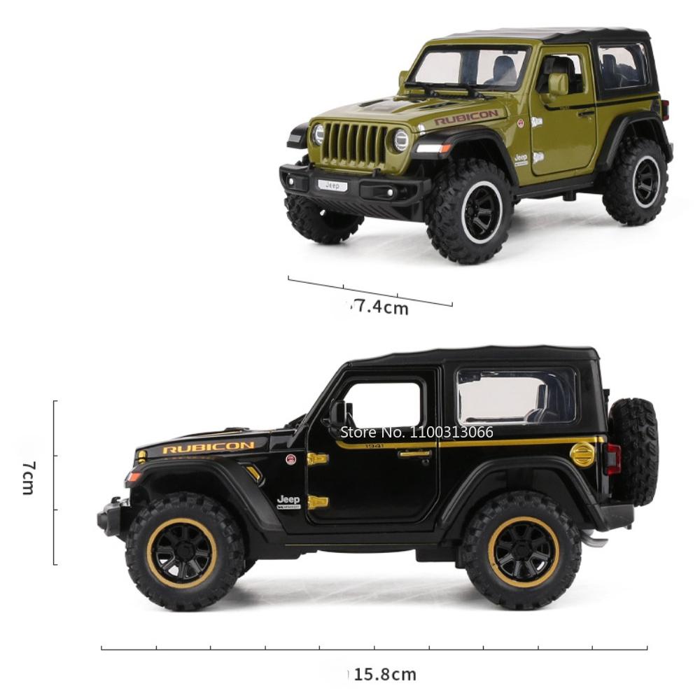 1/32 Wrangler Alloy Diecast Car Models Toy 1941 Rubicon Metal Off-Road Vehicles with Sound Light Car Toys for Children Boys
