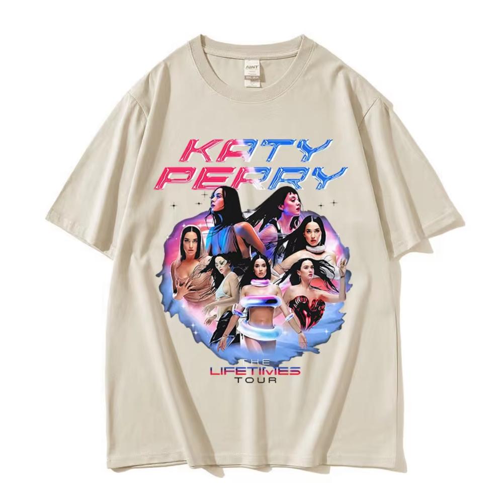 Katy Perry The Lifetimes Tour 2026 Graphic T Shirts Unisex Women Vintage Fashion High Quality Tshirt Aesthetic Short Sleeve Tshirt