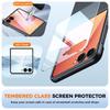Protective Case with Built-in Tempered Glass Screen Protector Slim Design Sandblasted Finish for Samsung Galaxy Z Flip 7-Black