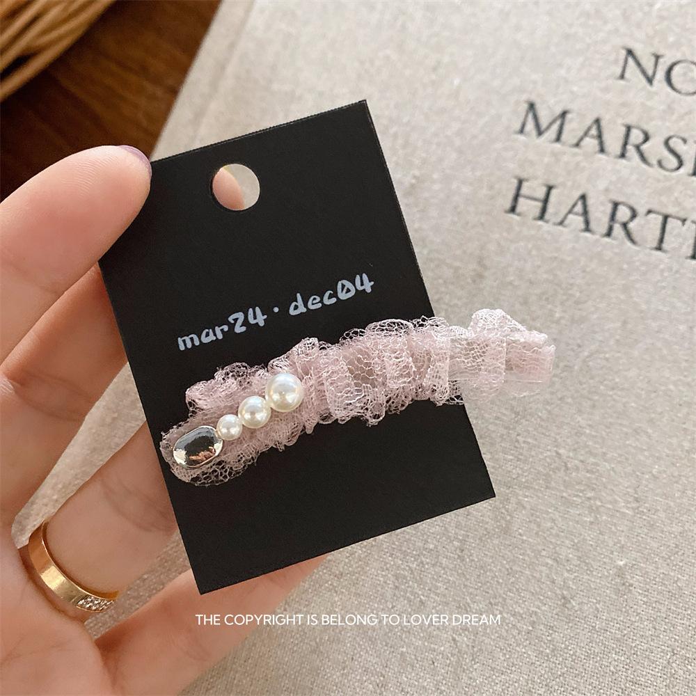 

Korean Ins Rhinestone Pearl Lace Geometric Hair Clip for Girl Fashion Design Bangs Clip Side Hairpin Barrette Hair Accessories