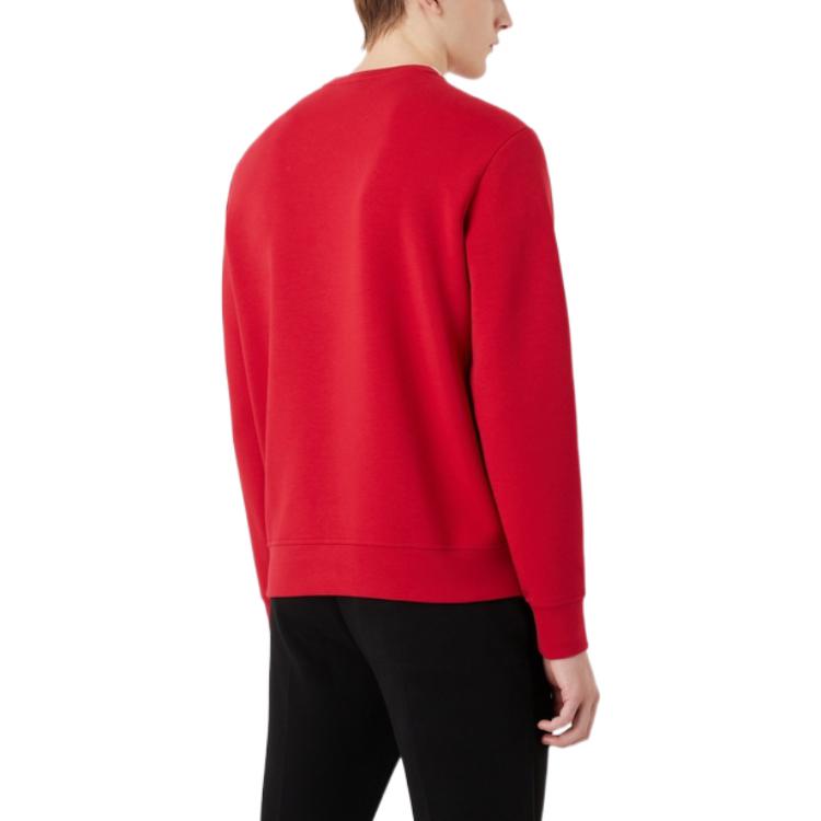 Emporio Armani Year Of The Rabbit Sweatshirts Men's Red Crew Neck Moderate 3R1MBJ-1JHSZ-0357
