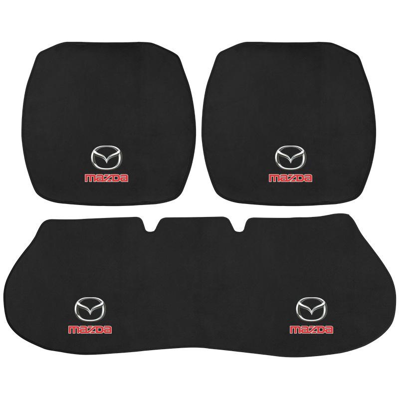 Universal 3-Piece Flannel Car Seat Cushion Set for Mazda, Haval, Changan, and Geely