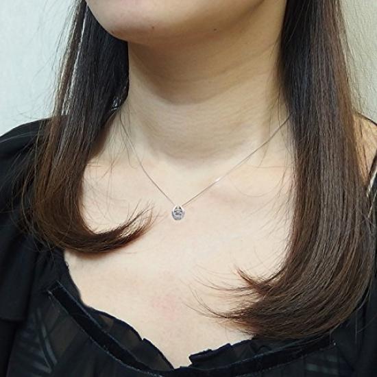 Jewel Forest Diamond Necklace in 18K White Gold with a Dancing Diamond Heart Drop and Single Dangling Diamond Includes Certificate of 0.2ct Stone,