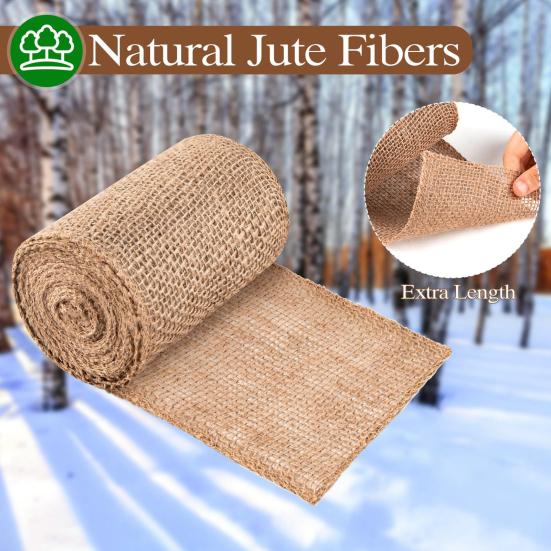 Natural Burlap Tree Protection Wrap Wide Winter Plant Warming Belt Jute Trunk Guard Protector Antifreeze Bandage