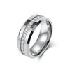 Luxury Minimalist Tungsten Steel Ring – Full Circle Diamond-Cut Wedding Band, Unisex Couple Rings, Modern & Durable Jewelry for Men and Women.