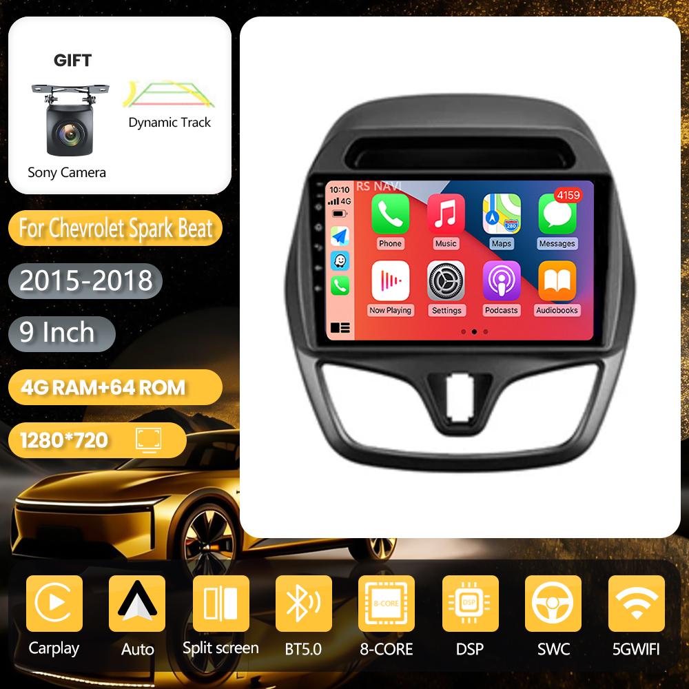 Android 16 for CHEVROLET Spark Beat 2015-2017 Carplay Auto Radio Multimedia Player Stereo 360° Camera App Control