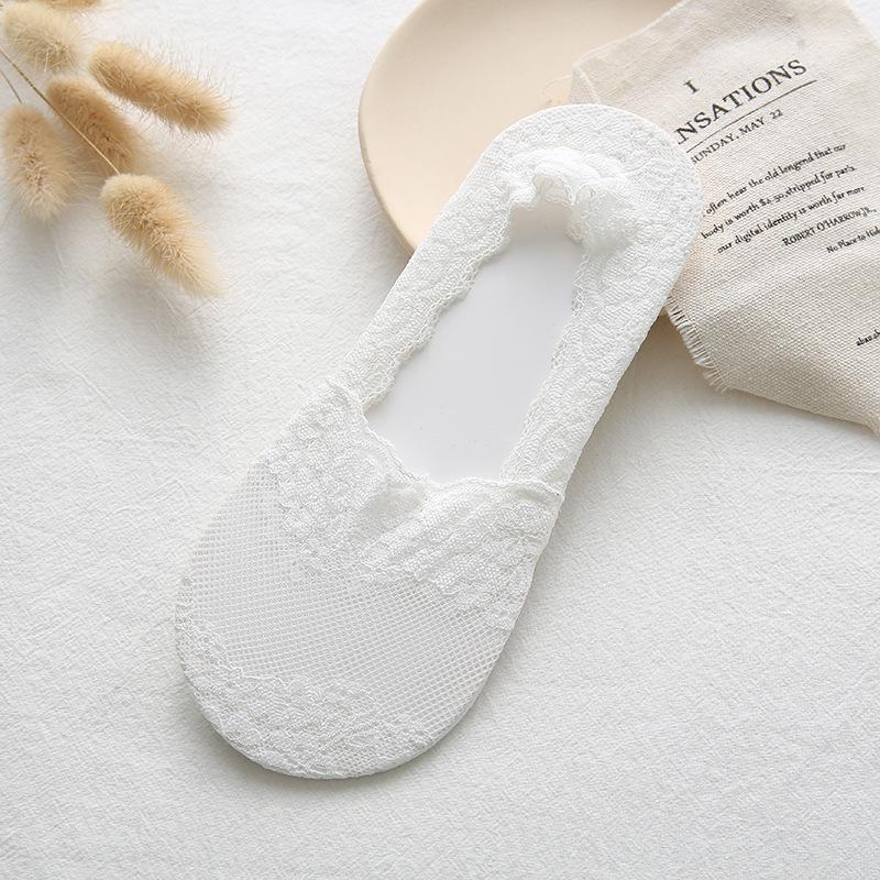 

Женские низкие кружевные носки-лодочки - Дышащие, Нескользящие, Невидимые Хлопковые Bare Socks