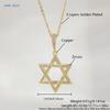 MHS.SUN Luxury Star of David Necklaces for Women Men Fashion Hollow Hexagonal Star Pendant Chain Necklace Judaica Jewish Jewelry