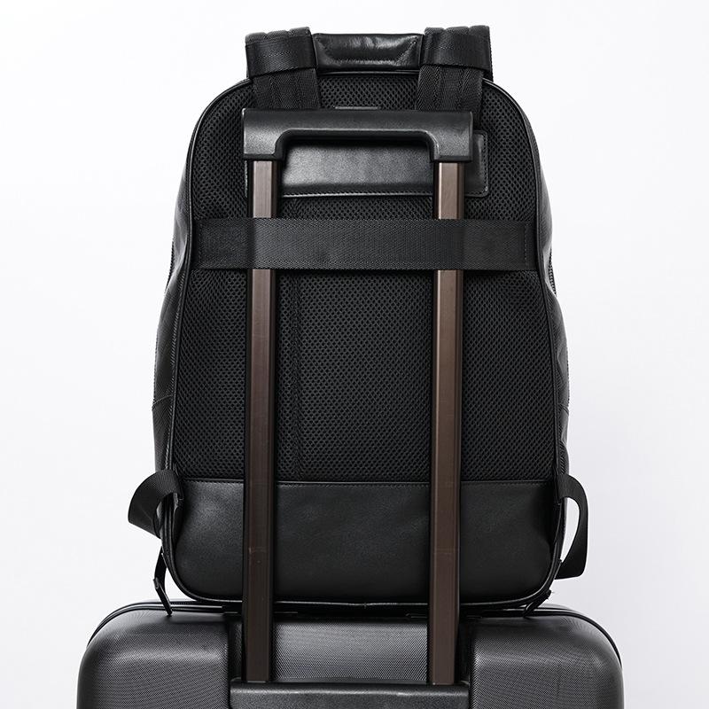 Rucsac la modă pentru bărbați, rucsac de mare capacitate din piele naturală, carouri, geantă de călătorie pentru bărbați, Advanced Sense, geantă pentru bărbați