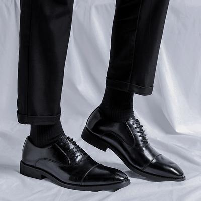 Dreiköpfige Lederschuhe Business Casual Kleidung Britische Anzugschuhe Bräutigam Hochzeitsschuhe, große Größe