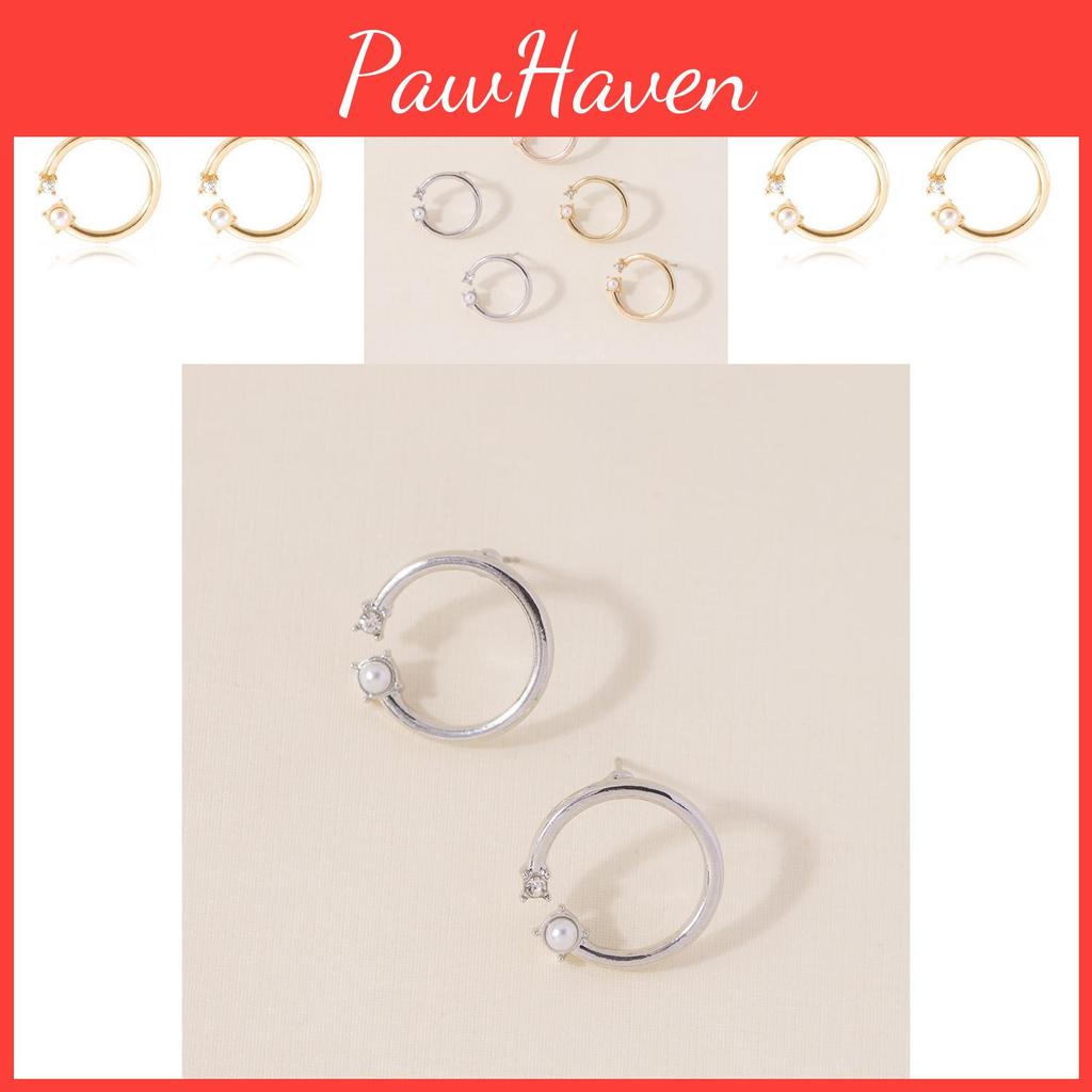 Stylish Round Pearl And Stud Earrings For Women Perfect For Weddings Birthdays And Anniversaries