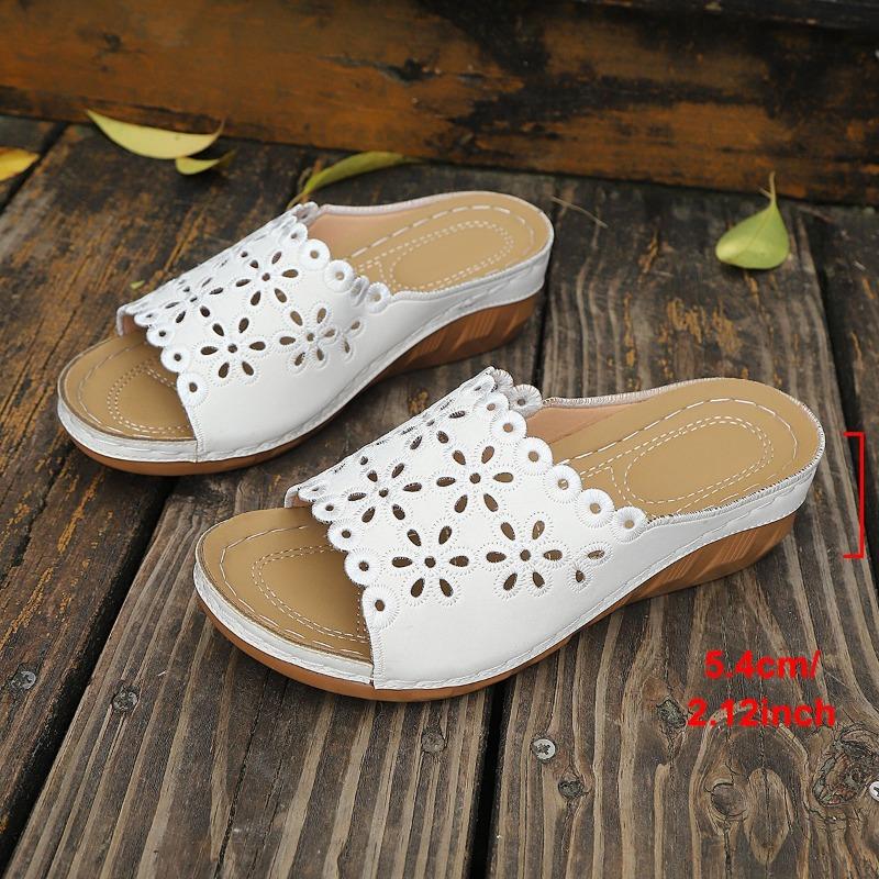 Summer New Wedge Slippers Women's 2025 Plus Size Muffin Thick Sole Open Toe Sandals