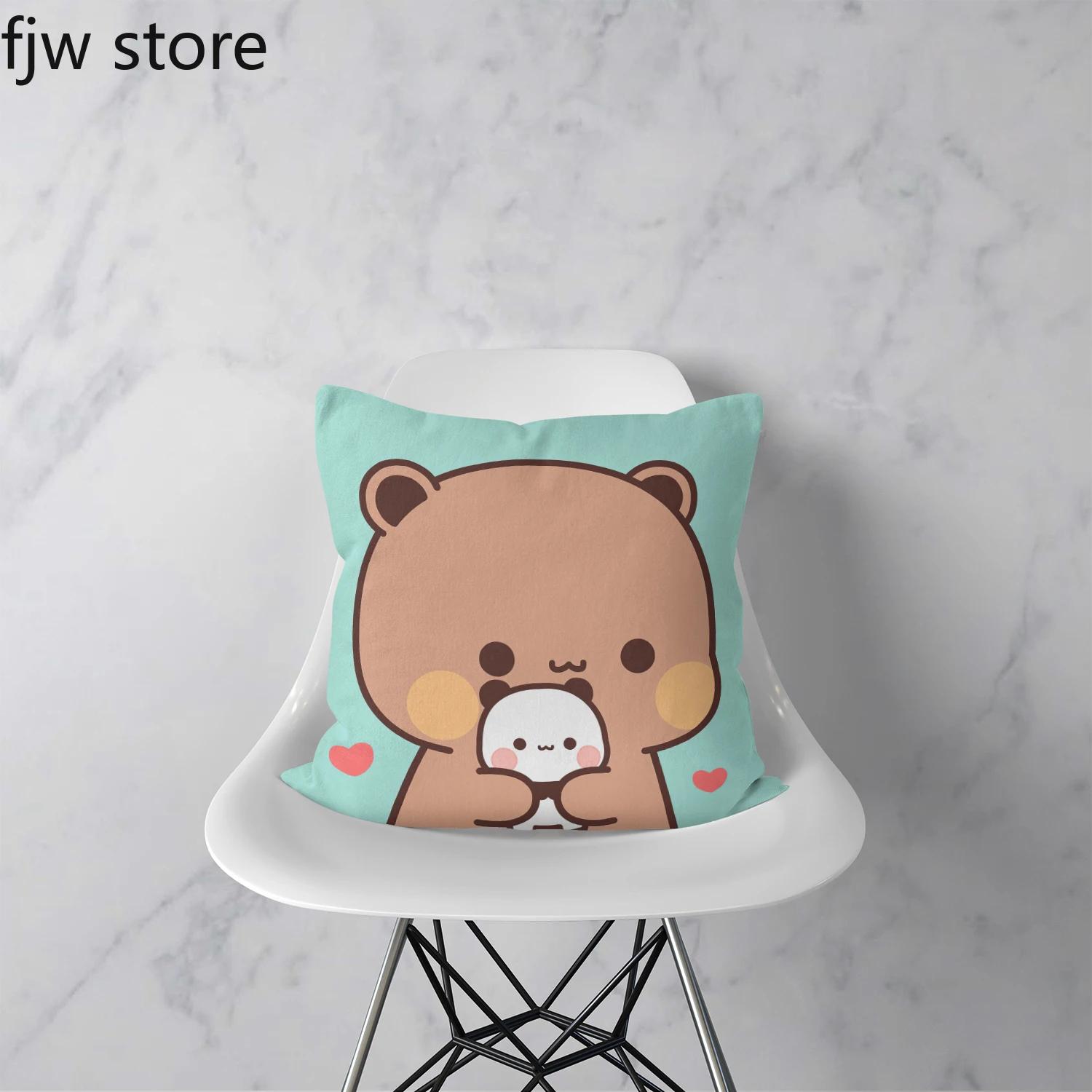 

Милый медведь бубу дуду наволочка модный аниме сладкая парочка подарок диван комната прикроватная тумбочка украшение дома 16x16Inch