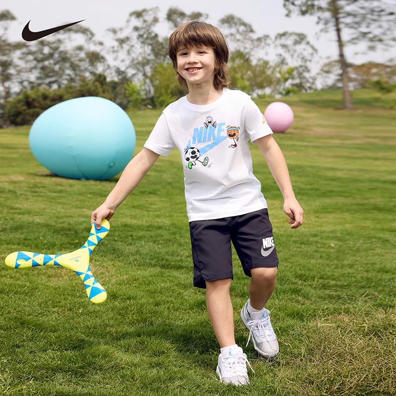 Nike Kids Minimalist Logo Shorts Quick-Dry Breathable Kids Shorts Black NY2222032GS-001