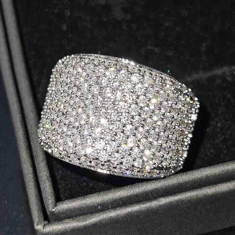 Huitan CopperColor Women Ring Full Sparkling Cubic Zirconia Fashion Versatile Wedding Party Elegant Accessories Lady Jewelry