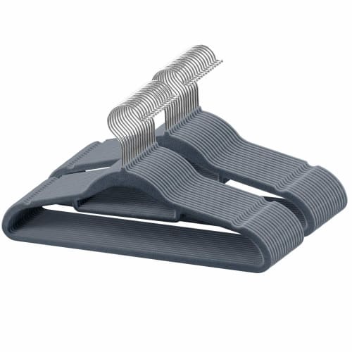 

LITTLE HOTTIES Hangers, 100-Piece Set, Non-Slip, Slim Magic Hangers, Heavy-Duty, Specially Treated for Closet Storage, Gray