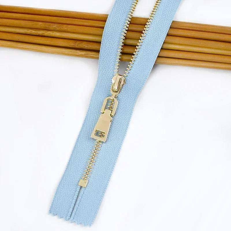 5Pcs Meetee 15/18/20/25/30cm 3# Metal Zippers Close-End Auto Lock Zips for Bag Garment Zip Closure Repair Sewing Accessories