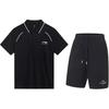 Plain Simple Short Sleeve Polo Shirt Quick Dry Breathable Versatile Shorts Casual Sports Suit Unisex Sportswear YPLU043-2+AKST543-3