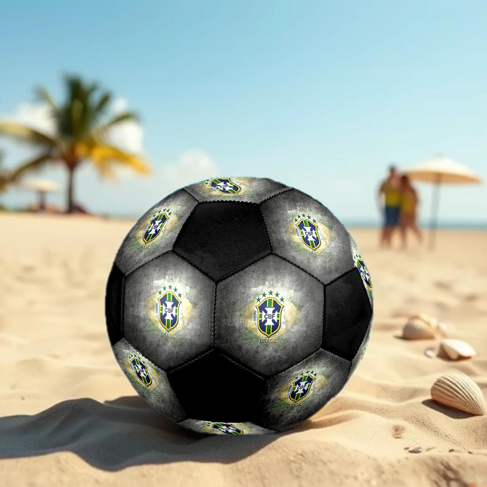 SIZE 5 Brazil National Football Team Soccer Ball Colorful All Ages Machine Stitched PVC Competition Ready Durable High-Bounce