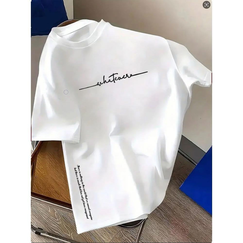 Spring and Summer  Casual Sports Loose Cotton T-shirt  Men's and Women's Simple Letter-Printed Round-neck Short-sleeved Top