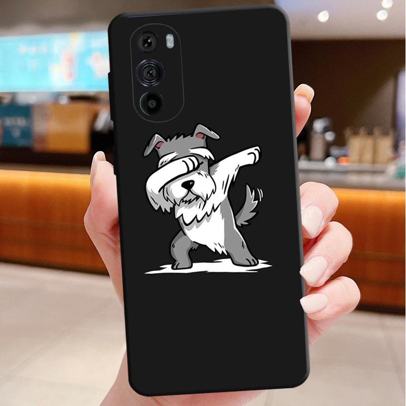 Phone Case For Motorola Edge 50 40 Pro 60 50 40 30 Ultra Neo Fusion Moto G85 G72 G53 G54 G84 G13 G32 Schnauzer Puppy Dog Art