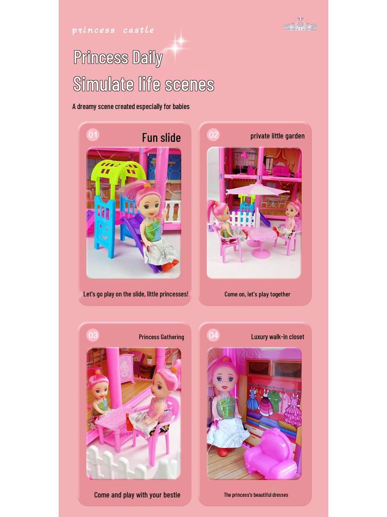 Princess Dream Castle: Big Villa Playhouse for Girls - Fun Role-Playing and Building Set