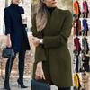 Overcoat Fashion Womens Trench Coat Ladies Solid Color Winter Warm Long Jacket