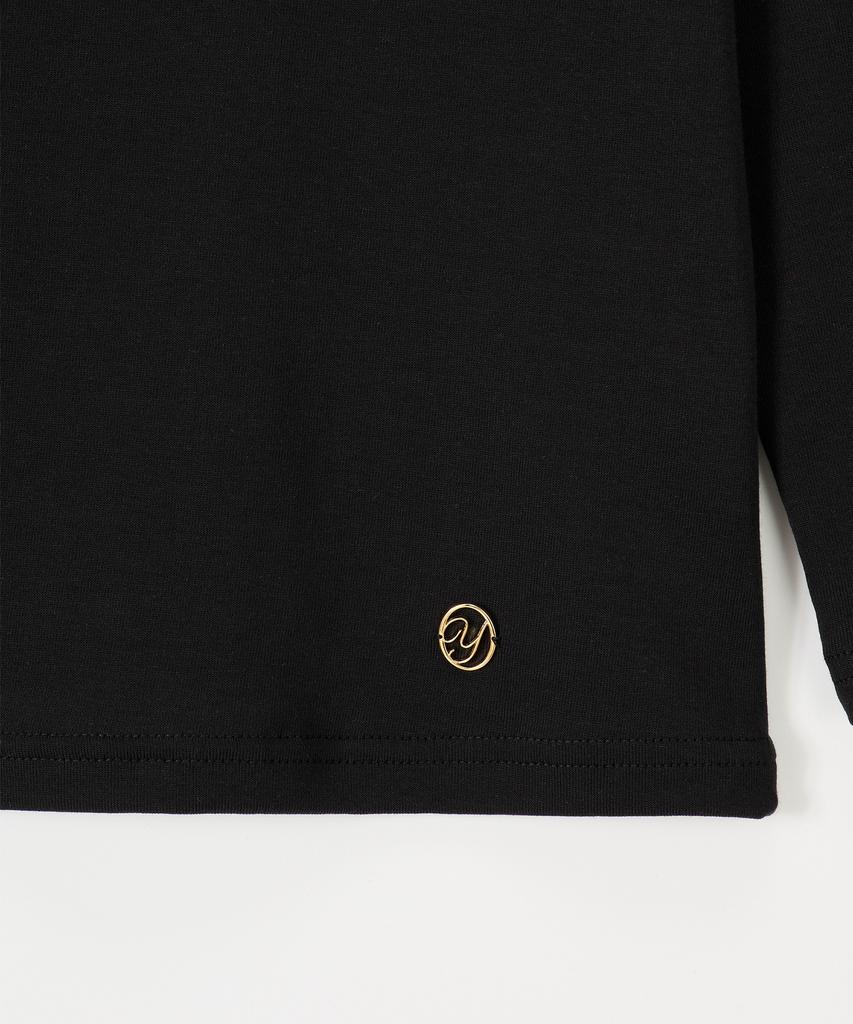 SALON DE YOHN Boat Neck Classic Tee_ Black