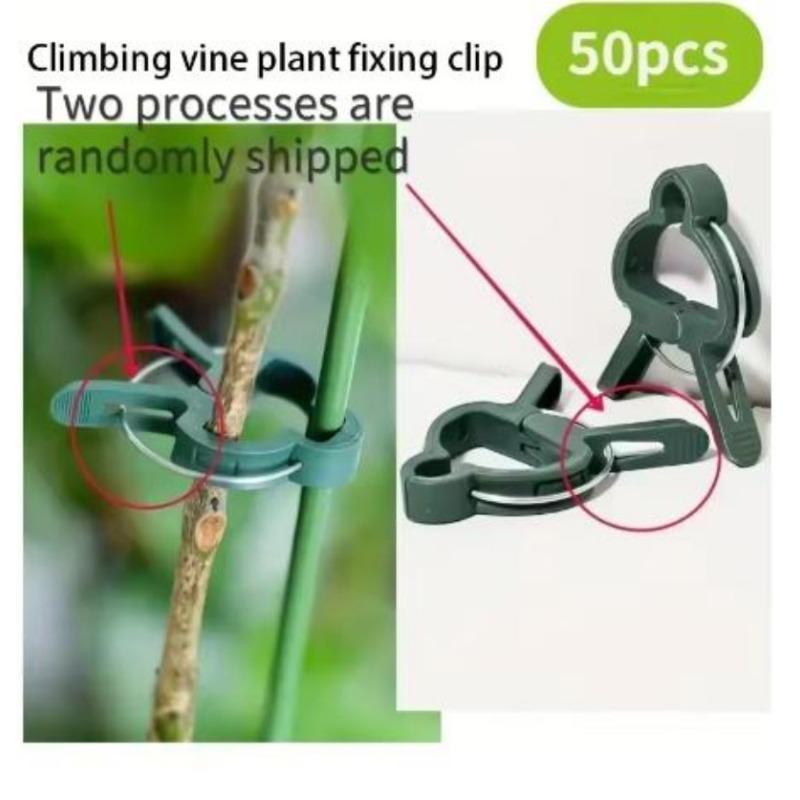 New 50Pcs Plant Fixed Clips Reusable Garden Greenhouse Clamp Bracket for Fixed Plants Vine Flower Seedling Stem Support Tools