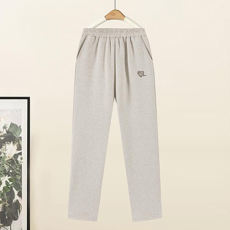 Mom's Wool Casual Pants: High-Waist, Loose-Fit, Plus-Size for Autumn/Winter