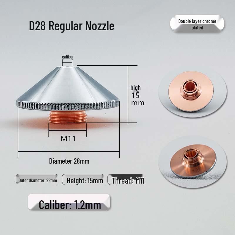 Black Diamond High-Power Laser Cutting Nozzle, D32 Single & Double Layer, Anti-Collision Purple Copper, D28