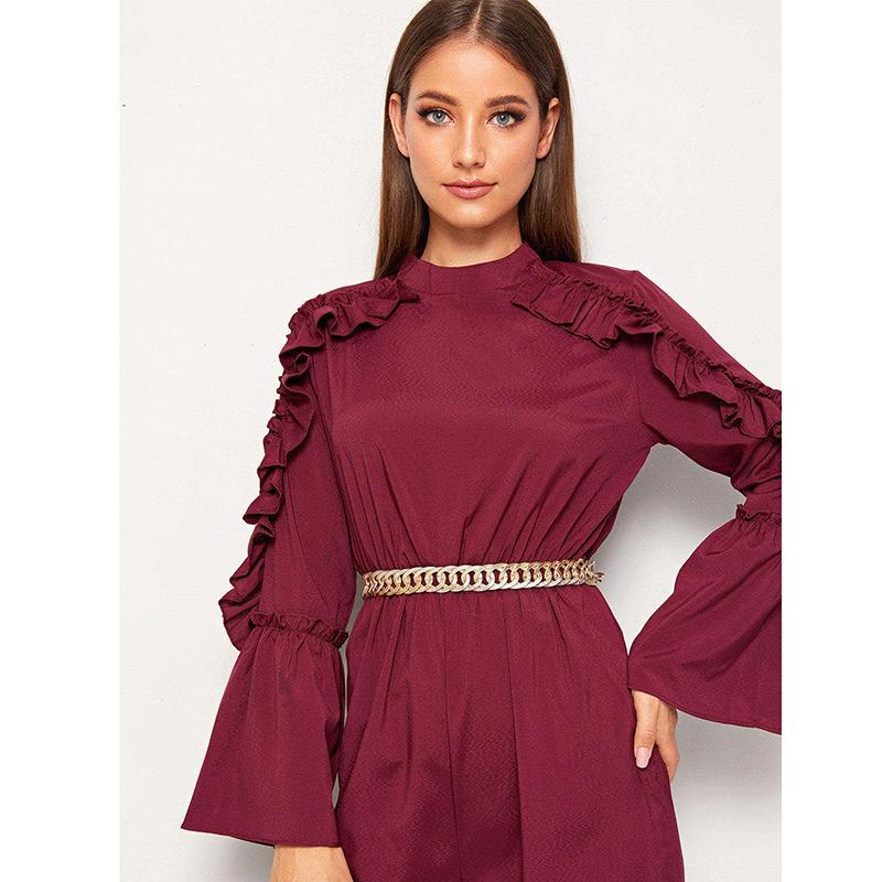 Fashion Spring Irregular Double Oval Metal Waist Chain Versatile Skirt Women's Belt Waist Thigh Waist Waist Decoration
