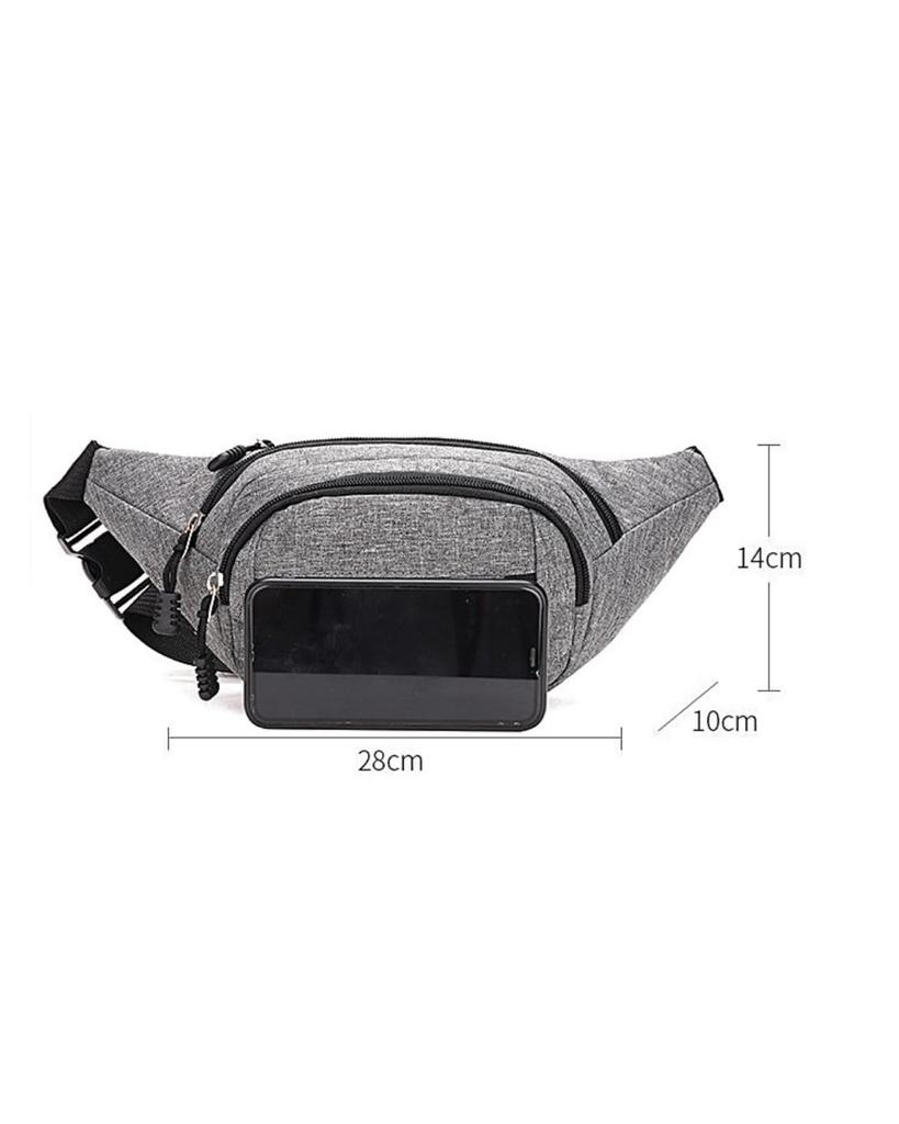 To all Genie Large Lightweight Waist Pouch with 4 Pockets for and More Men's Capacity, Travel, Work, (Gray)