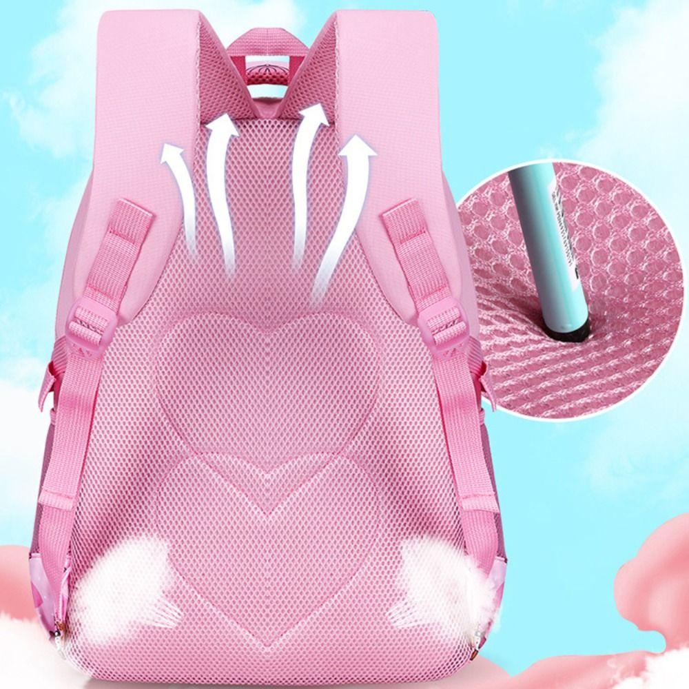New Waterproof Student Backpack Breathable Lightweight Student Schoolbag Wear-resisting Cartoon Printed Book Bag