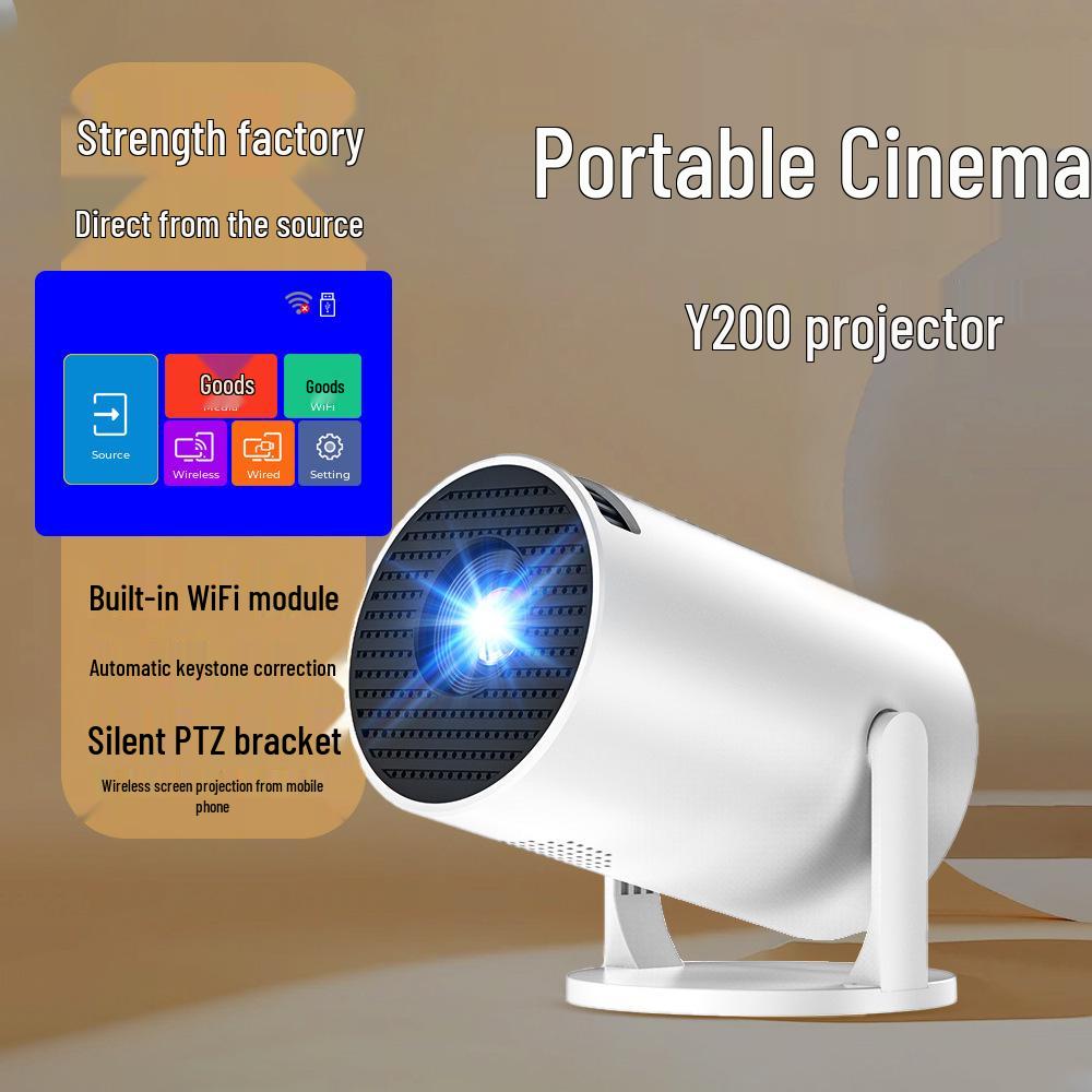 HY300 4K Ultra HD Mini Projector for Home and Office - 1080p Portable Outdoor Cinema