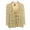Made In Italy Check Pattern No Color Jacket 40 Yellow Women Used