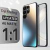 Funda de cristal mate de silicona AG de lujo para Samsung Galaxy S24 S23 S22 Ultra S24 Plus, funda protectora para lente de cámara esmerilada