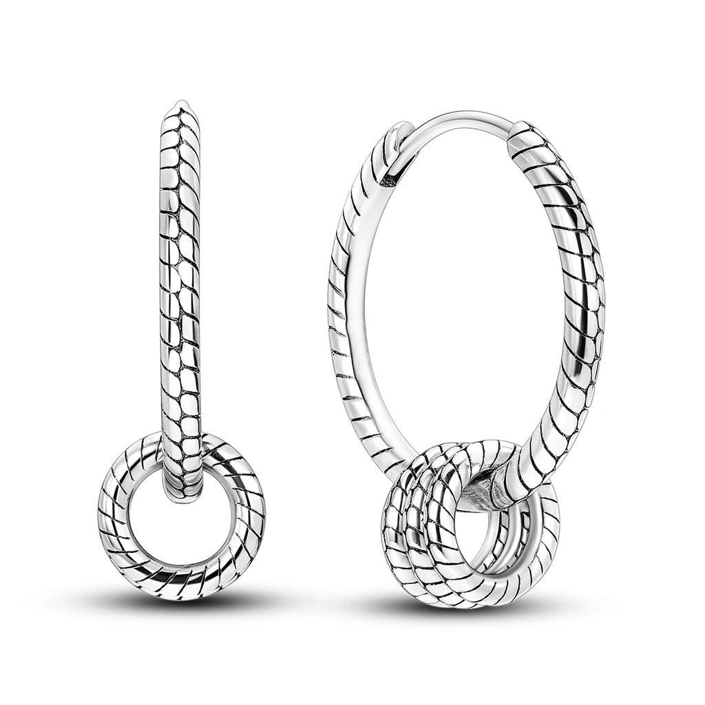 Original 925 Sterling Silver Women Hoop Earrings High Quality Shine Zircon U Shaped Classic Style Earring for Women Jewelry Gift